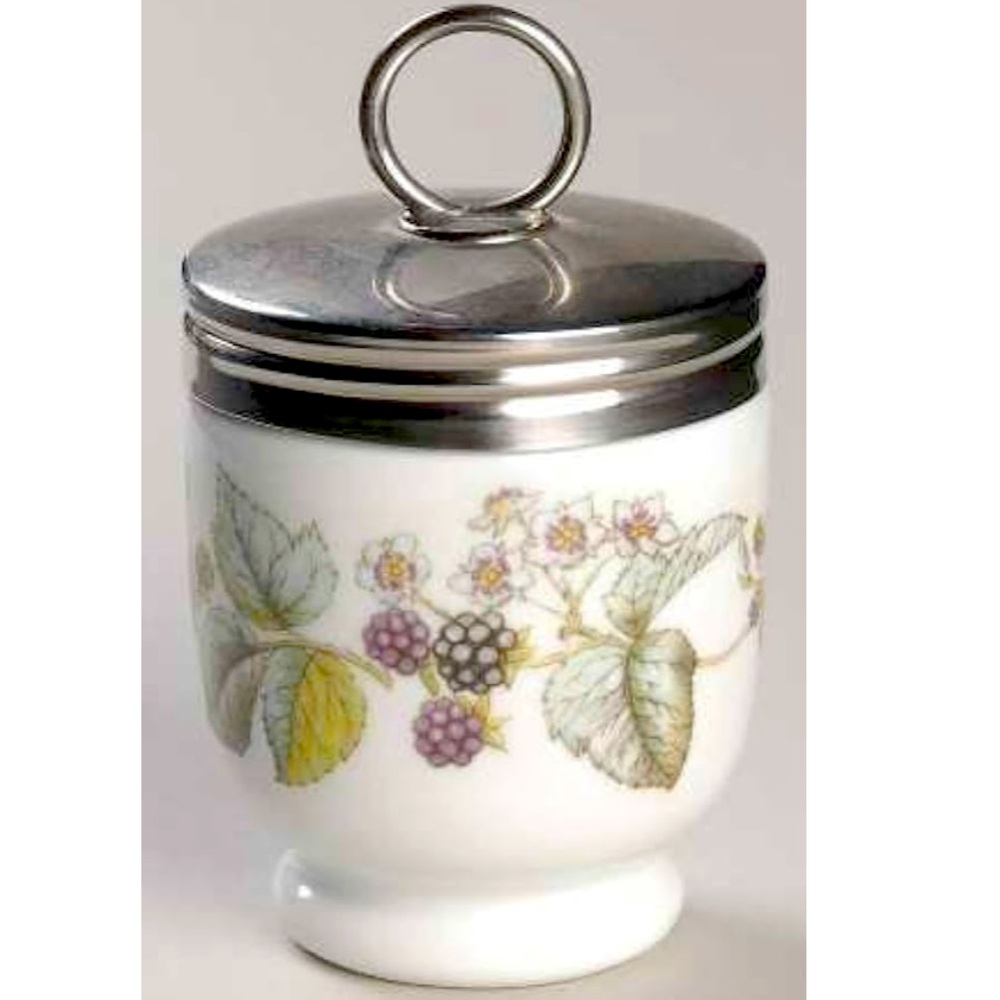 Royal Worcester LAVINIA berries on white Single Egg Coddler